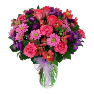 Bouquet of pink and purple blooms