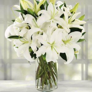 White lilies flower bouquet