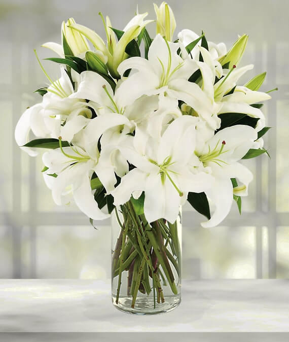 White Lilies Bouquet Lilac Flower Shop