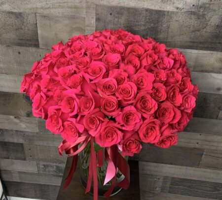 Hot pink roses bouquet in San Diego from Lilac Florist