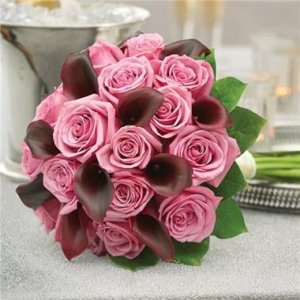 Purple Elegance Rose & Mini Calla Lily Bouquet - Lilac Flower Shop