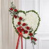 Always In My Heart Floral Heart Red & White Standing Spray from Lilac Florist!