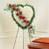 Always In My Heart Floral Heart Red & White Standing Spray from Lilac Florist