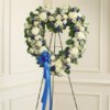 Blue & White Standing Open Heart Spray from Lilac Florist in San Diego
