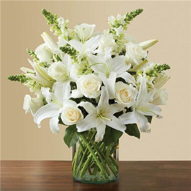 Classic All White Flower Arrangement in San Diego CA from Lilac Florist