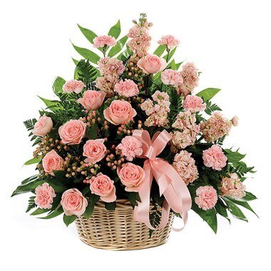 Classic Sympathy Basket Arrangement - Lilac Flower Shop