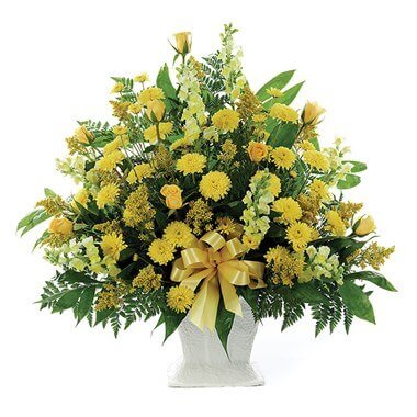 Classic Yellow Mache Basket from Lilac Florist in San Diego CA