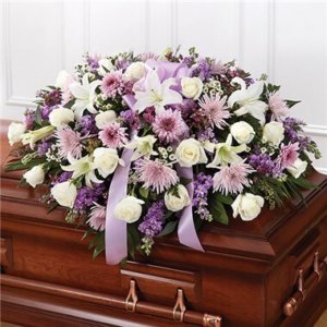 Lavender Half Casket Cover