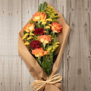 Shimmering Harvest Hand wrapped Flower Bouquet