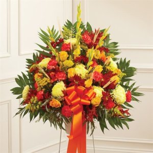 Sympathy Standing Basket In Fall Colors