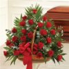 Thoughts And Prayers Fireside Basket - Red Roses