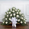 Thoughts And Prayers Fireside Basket-White Roses