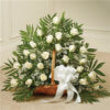 Thoughts And Prayers Fireside Basket-White Roses
