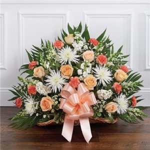 Thoughts And Prayers Peach, Orange & White Fireside Basket