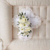 White Satin Cross Casket Pillow in San Diego from Lilac Florist