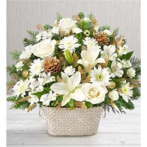 Loving Remembrance White And Gold - Lilac Flower Shop