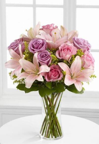 Pastel Pink & Purple Flower Bouquet - Flower Shop Lilac