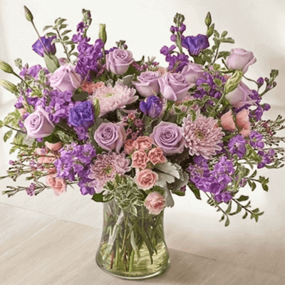 Lavender Blush Blooms Flower Bouquet - Lilac Flower Shop