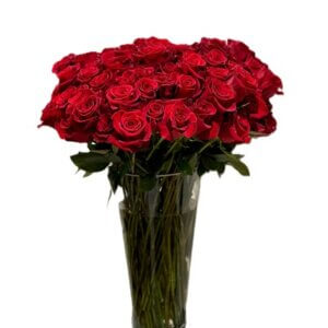 Long Stem Red Rose Bouquet in the vase in San Diego CA - Lilac Florist