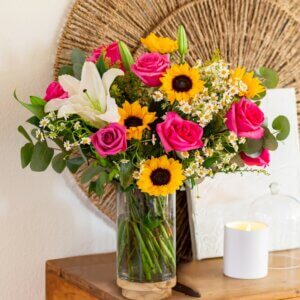 Sunny Opulent Garden Flower Bouquet from Lilac Florist in San Diego CA