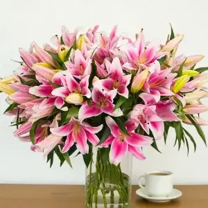 Blush Elegance Pink Lily Bouquet - Lilac Florist